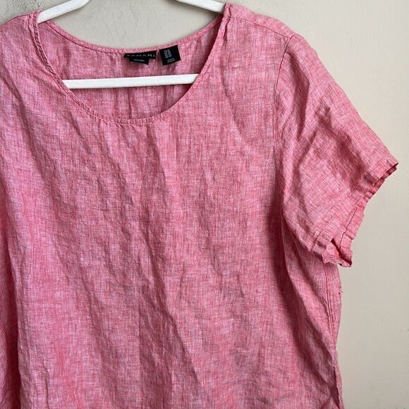 Tahari 100% Linen Tunic Top 1X - Picture 2 of 5